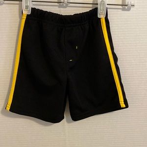 Disney Pixar Black/yellow stripe, knit athletic shorts. SZ 2T.